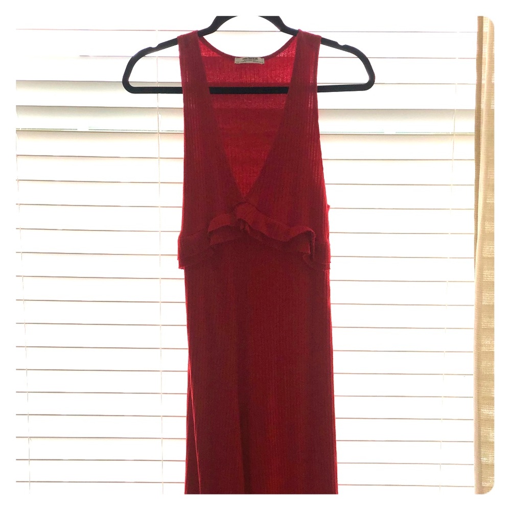 Zara jumpsuit with ruffle at bust-line